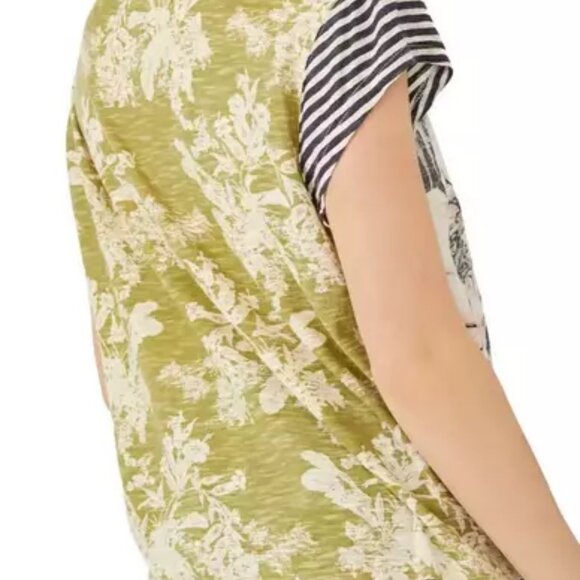 Free People We The Free Paradise City Printed Tee Blouse Top S - Picture 2 of 6